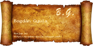 Bogdán Gyula névjegykártya