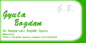 gyula bogdan business card