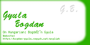gyula bogdan business card